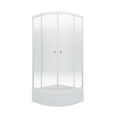 Душевое ограждение Triton Лайт 90*90 В, Градиент белый 1/4 круга, средний поддон (3 места+сифон D50мм) 