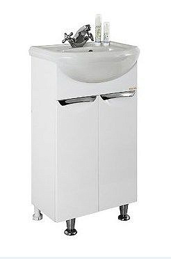 Тумба без раковины Vod-ok Лира 45 белая с МДФ фасадами