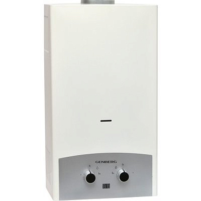 ВОДОНАГРЕВАТЕЛЬ ПРОТОЧНЫЙ ГАЗОВЫЙ GENBERG 310.01 ПРЕМИУМ 10 л. СЕРАЯ НАКЛАДКА