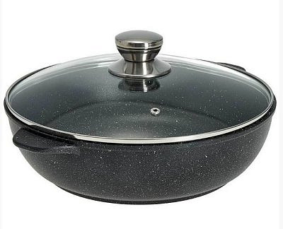 Жаровня Орион 28см антипригарным покрытием и стеклянная крышка ТМ Гардарика 1828-04-10