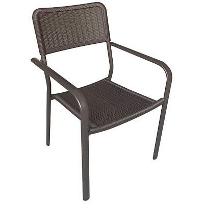 Кресло "Ротанг" пластик ЛЮКС коричневый