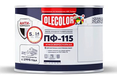 Эмаль ПФ-115 OLECOLOR Черный матовый 2,7кг
