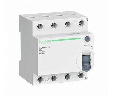 Выключатель дифференциального тока (УЗО) 4п 63А 30мА тип AC City9 Set 400В SE C9R36463 1701649