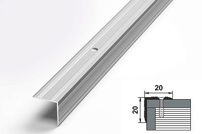 Профиль угловой ПУ05 алюминиевый без покрытия 20*20*900