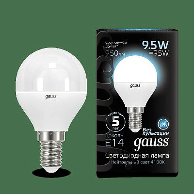 Лампа Gauss LED Globe EL 12W/4100 E14