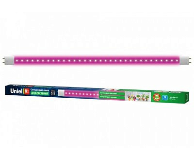 Фитолампа для растений UNIEL T8 G13  9W60см 220V (12,5микромоль) 600x78 LED PLP30WH