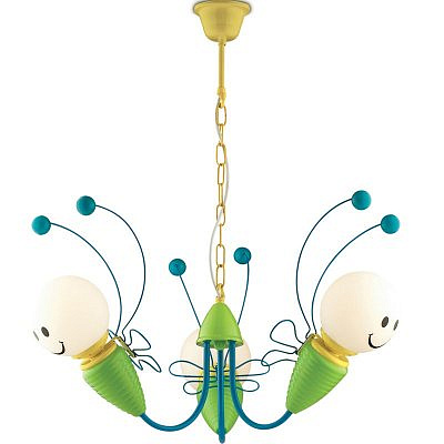 Люстра подвесная детская Сонекс 2633/3 ODL14 737 зеленый синий желтый E14 3*40W