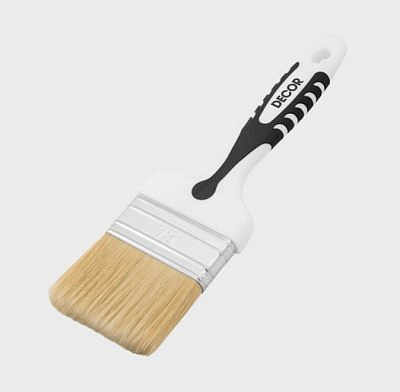 Кисть DECOR "Black White" универсал 75х15мм светлая смешанная щетина, 2К ручка 880-075