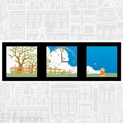 Часы постер настенные Feron NL3