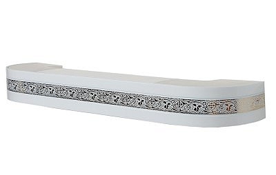 Карниз 3-х рядный Белый - золото 3,4м Стандарт Грация 70мм