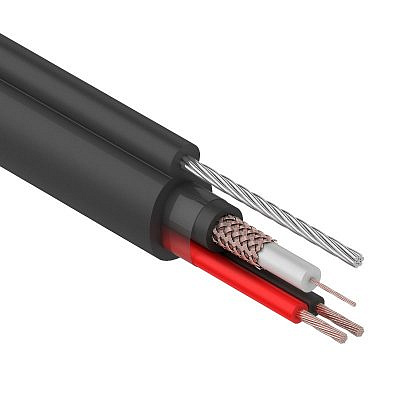 Кабель видеонаблюдения 2*0.75мм КВК-1.5-П (наружний) 01-4015 R