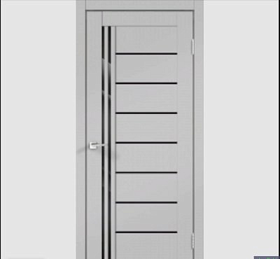 Дверь межкомнатная VELLDORIS X-LINE 2 70*200 эмалит серый ПО стекло черное