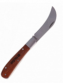 Нож садовый 170мм,складной, изогнутое лезвие ,деревянная рукоятка  PALISAD 