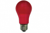 Лампа светодиодная E27 A60 ЛОН LED 220V 12W КРАСНАЯ 360гр. 110*60