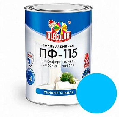 Эмаль ПФ-115 OLECOLOR Голубая 0,8кг