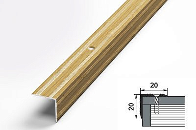 Профиль угловой ПУ05 дуб светлый 20*20*1350