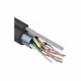 Кабель витая пара U/UTP категория 5e 4х2х24AWG solid CU PE OUTDOOR черный Rexant 01-0045