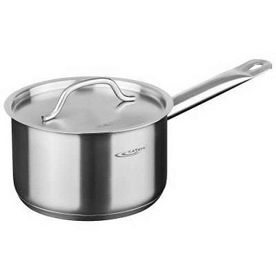 Сотейник Катунь 2.6л нержавеющая сталь с крышкой 18*11см ТРС с одной ручкой КТ-ОБ-КК-18