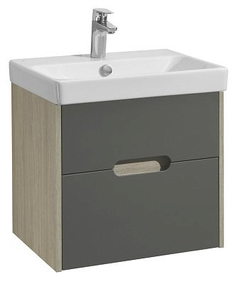 Тумба Оливия 55 Грей/Дуб Ойстер с раковиной Адриана 55 Акватон 1A254201OLUG0/1WH501620