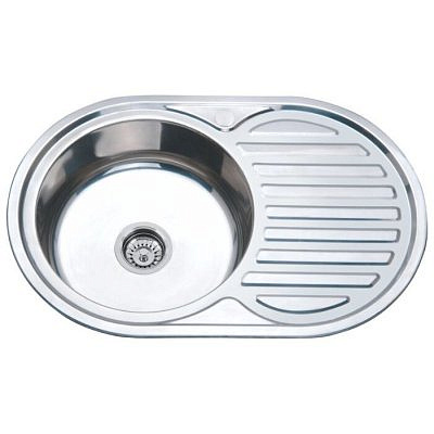 Мойка для кухни нержавеющая 770*500мм,0,6 мм,глубина 150мм,врезная,глянцевая,левая