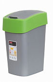 Контейнер для мусора FLIP BIN 10л серебр./зеленый