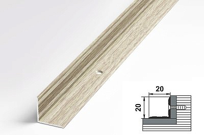 Профиль угловой ПУ05-1 дуб белёный 20*20*1350