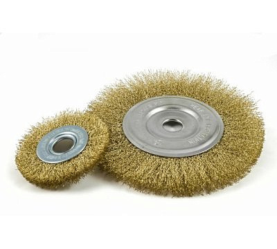 Щетка для УШМ плоская латунированная,125мм