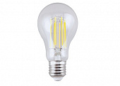 Лампа светодиодная E27 A65 ЛОН LED 220V 13W 4Кпрозрачные филамент 360гр.120*65 премиум 