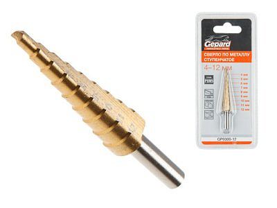 Сверло по металлу ступенчатое 4*12мм Gepard