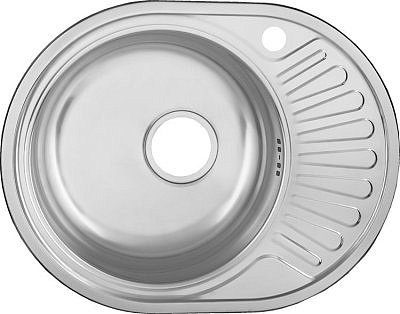 Мойка для кухни нержавеющая 570*450мм,0,6 мм,глубина 160мм,врезная,овал,глянцевая,левая