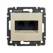 Механизм розетки информ. 2-м СП Valena RJ45 + RJ45 5Е UTP сл. кость Leg  774131