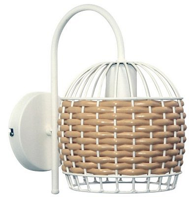 Светильник подвесной оплетенный  ЭЛЕТЕХ Кантри 511 белый муар  НББ 01-60-175  (ИМ)  