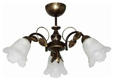 Светильник потолочный ЭЛЕТЕХ Мотив 131 медь антик Плафон Ландыш НСБ  01-3х60-119 Е14 