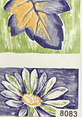 Пленка самоклеющаяся D&B 45см*8м 8083 цветы и листья синие