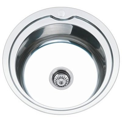 Мойка для кухни нержавеющая 510мм,0,6 мм,глубина 170мм,врезная,круглая,глянцевая