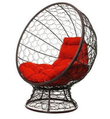 Кресло "КОКОС" на подставке с ротангом КОРИЧНЕВОЕ (в ассортименте) 