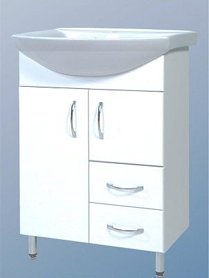 Тумба Санта Грация 60 2 двери, 2 ящика без раковины белая