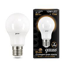 Лампа Gauss 102502110 LED A60 10W 2700 E27 220V черн.уп.