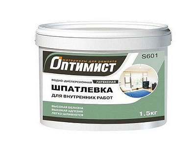 Шпатлевка Оптимист для внутренних работ латексная 1,5кг S601