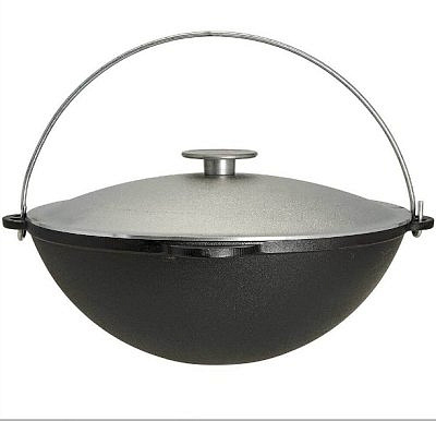 Казан чугунный походный татарский 8л с алюминиевой крышкой  Туризм ТМ Гардарика 1608-6