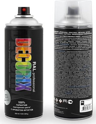 Эмаль аэрозольная RAL PROFESSIONAL DECORIX светло-серый RAL 7035 520мл 0138-7035 DX