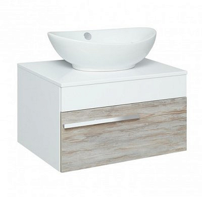 Тумба  Вудлайн 65 подвесная скандинавский дуб под накладной умыв./RUNO  