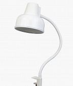  Настольный светильник Бета СШ на струбцине, гибкая стойка 450мм, Е27 60Вт белый