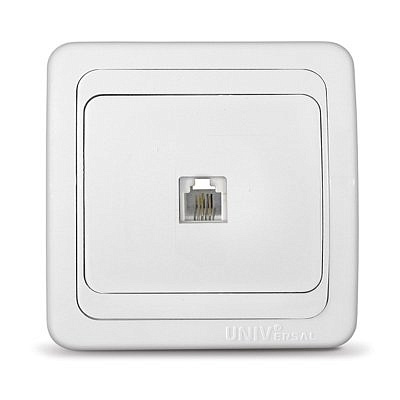 Розетка UNIVersal Валери телефонная  бел. (керам.осн) В0034