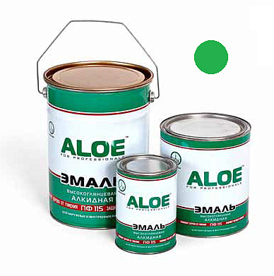Эмаль ALOE ПФ-115 Ярко-зеленый 0,8кг