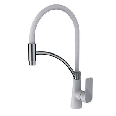 Смеситель для кухни Gappo однорычажный белый хром G4048-8