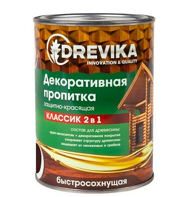 Пропитка декоративная Классик 2в1 каштан 0,75л DREVIKA 