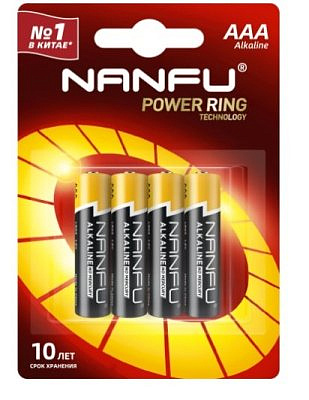 НАНФУ  LR03/286/ААА упак  4штук BL4  элемент питания Nanfu (цена за упаковку)