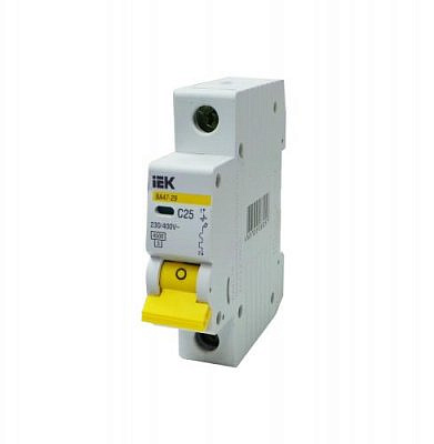 Автоматический  выключатель 1п C 25А 4.5кА ВА47-29 ИЭК MVA20-1-025-C