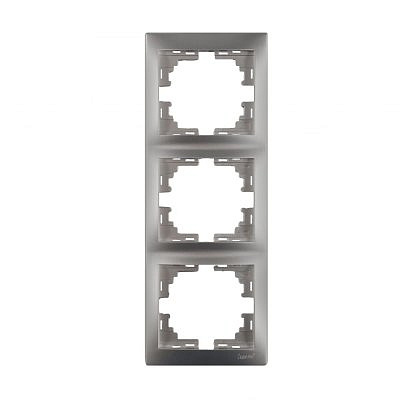 Рамка 3 места , вертикальная , серебро 701-1000-153 